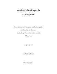 Analysis of endocytosis at eisosomes [Elektronische Ressource] / Michael Rehman. Betreuer: Stefan Jentsch