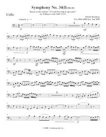 Partition violoncelles, Symphony No.34, F major, Rondeau, Michel