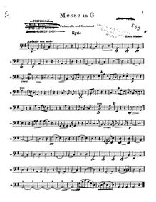 Partition violoncelles / Basses, Mass en G major, G major, Schubert, Franz