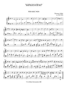 Partition 1, Per hæc nos, pour Mulliner Book, Keyboard: organ or harpsichord