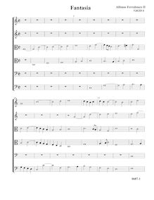 Partition Fantasia VdGS No.6 - partition complète (Tr Tr T T B B), fantaisies pour 6 violes de gambe par Alfonso Ferrabosco Jr.