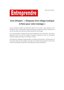 Avis d Expert : « Disposez d un village exotique à Paris pour votre mariage »