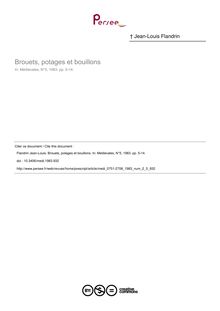 Brouets, potages et bouillons - article ; n°5 ; vol.2, pg 5-14