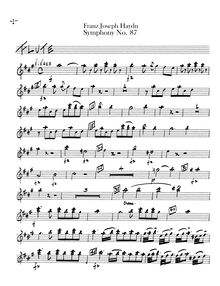 Partition flûte, Symphony No.87 en A major, Sinfonia No.87, Haydn, Joseph