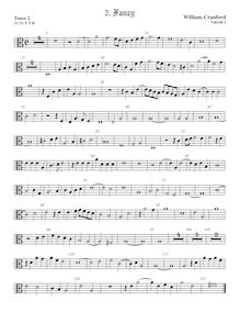 Partition ténor viole de gambe 2, alto clef, fantaisies pour 5 violes de gambe par William Cranford
