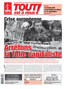 L hebdomadaire du Nouveau Parti Anticapitaliste - Crise européenne. Arrêtons la folie capitaliste