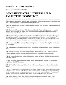 SOME KEY DATES IN THE ISRAELI- PALESTINIAN CONFLICT