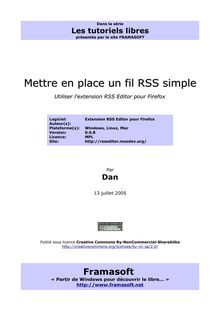 Mettre en place un fil RSS simple