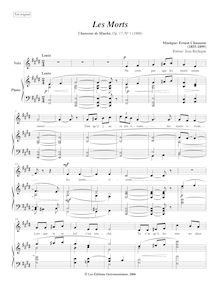 Partition , Les morts (original key), Chansons de Miarka, Op.17 par Ernest Chausson