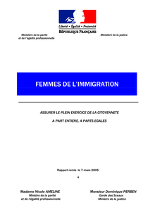 Femmes de l immigration : assurer le plein exercice de la citoyenneté, à part entière, à parts égales