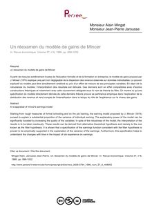 Un réexamen du modèle de gains de Mincer - article ; n°6 ; vol.37, pg 999-1032