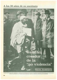 A los 30 años de su asesinato: Gandhi, creador de la “no violencia”