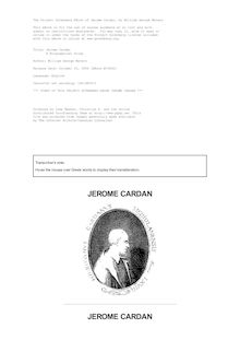 Jerome Cardan - A Biographical Study