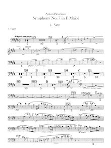 Partition basson 1, 2, Symphony No. 7 en E major, Bruckner, Anton