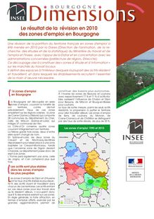Le résultat de la  révision en 2010 des zones d emploi en Bourgogne 