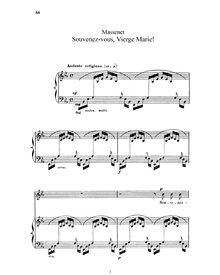 Partition complète (E♭ Major: haut voix et piano), Souvenez-vous, Vierge Marie!