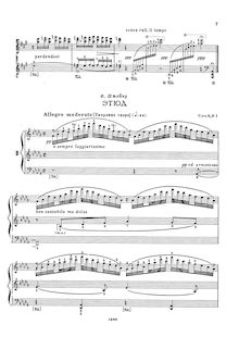 Partition complète, 3 Etudes pour Piano, D♭ major ; E minor; A major