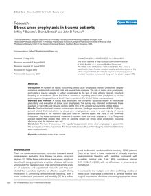 Stress ulcer prophylaxis in trauma patients