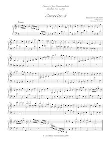 Partition Esserciso 3, Essercizi per Gravicembalo, Lessons for Harpsichord