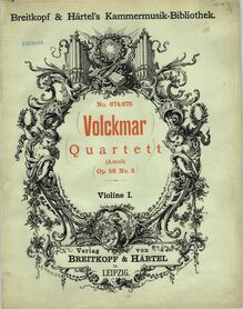 Partition couverture couleur, corde quatuor, Op.58/3, Quartett, A moll, für 2 Violinen, Bratsche, Violoncell, Op. 58, no. 3.
