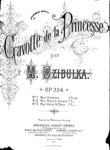 Partition complète, Gavotte de la Princesse, Op.334, F major, Czibulka, Alphons