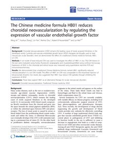 The Chinese medicine formula HB01 reduces choroidal neovascularization by regulating the expression of vascular endothelial growth factor