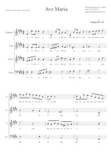 Partition A Cappella choral Score, Ave Maria (choral), Zanoni, Michele