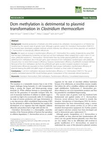 Dcm methylation is detrimental to plasmid transformation in Clostridium thermocellum