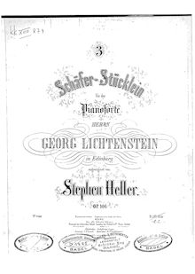 Partition Complete, 3 Schäfer-Stücklein, Op.106, 3 Schäfer-Stücklein (Bergeries)
