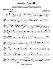 Partition clarinette 1, Symphony No.36  Christmas Symphony , F major par Michel Rondeau