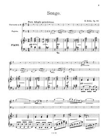 Partition de piano, Songe. Duo für Clarinette und Fagott mit Clavierbegleitung