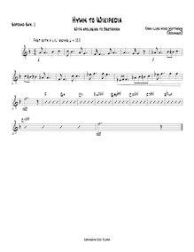 Partition Soprano Saxophone 1 (en B♭), Hymn to Wikipedia, D major