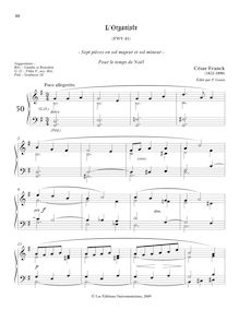 Partition Sept pièces en sol majeur et sol mineur, L organiste, Franck, César