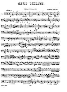 Partition violoncelle 2 , partie, 3 sonates pour 2 violoncelles