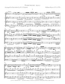 Partition complète (pour SATB enregistrements), Symphony No.1