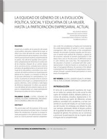 LA EQUIDAD DE GÉNERO: DE LA EVOLUCIÓN POLÍTICA, SOCIAL Y EDUCATIVA DE LA MUJER, HASTA LA PARTICIPACIÓN EMPRESARIAL ACTUAL