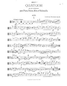 Partition viole de gambe, Piano quatuor, Op.61, Żeleński, Władysław