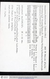 Partition complète et parties, Sinfonia en D major, GWV 521
