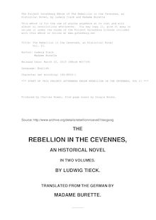 The Rebellion in the Cevennes, an Historical Novel - Vol. II.