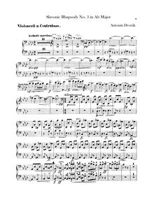 Partition violoncelles / Basses, Slavonic Rhapsodies, Slovanské rapsodie