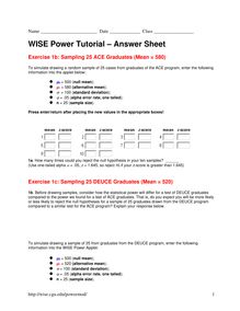 Power Tutorial Answer Sheet
