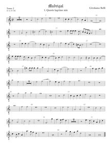 Partition ténor viole de gambe 3, octave aigu clef, Madrigali a 5 voci, Libro 7 par Girolamo Belli