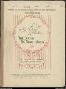 Partition complète, pour Birds Go North Again, Willeby, Charles