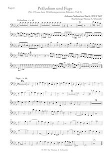 Partition basson, Das wohltemperierte Klavier I, The Well-Tempered ClavierPraeludia und Fugen durch alle Tone und Semitonia / Preludes and Fugues through all tones and semitones
