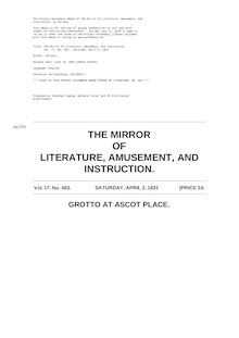 The Mirror of Literature, Amusement, and Instruction - Volume 17, No. 483, April 2, 1831