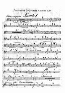 Partition flûte 1, 2, Konzertstück G-moll für Bratsche (viole de gambe) mit Begleitung des Orchesters oder Pianoforte, Op.46