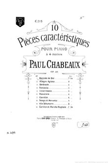 Partition No.1 Matinée de mai, 10 Pièces caractéristiques, Chabeaux, Paul