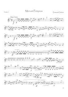Partition violon 2, Pièces Pittoresques, Chabrier, Emmanuel