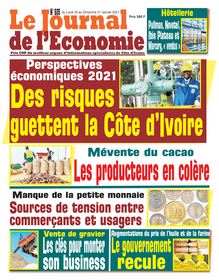 Journal de l’Economie n°605 - du Lundi 25 au Dimanche 31 Janvier 2021