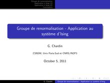 Groupe de renormalisation - Application au système d Ising